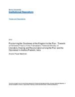 Proclaiming the goodnews of the kingdom to the poor : towards a renewed praxis of the Fransalians' pastoral ministry of liberation, healing and reconciliation among the poor and the oppressed in Andhra Pradesh, India